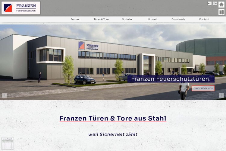 Screenshot www.franzen.nrw