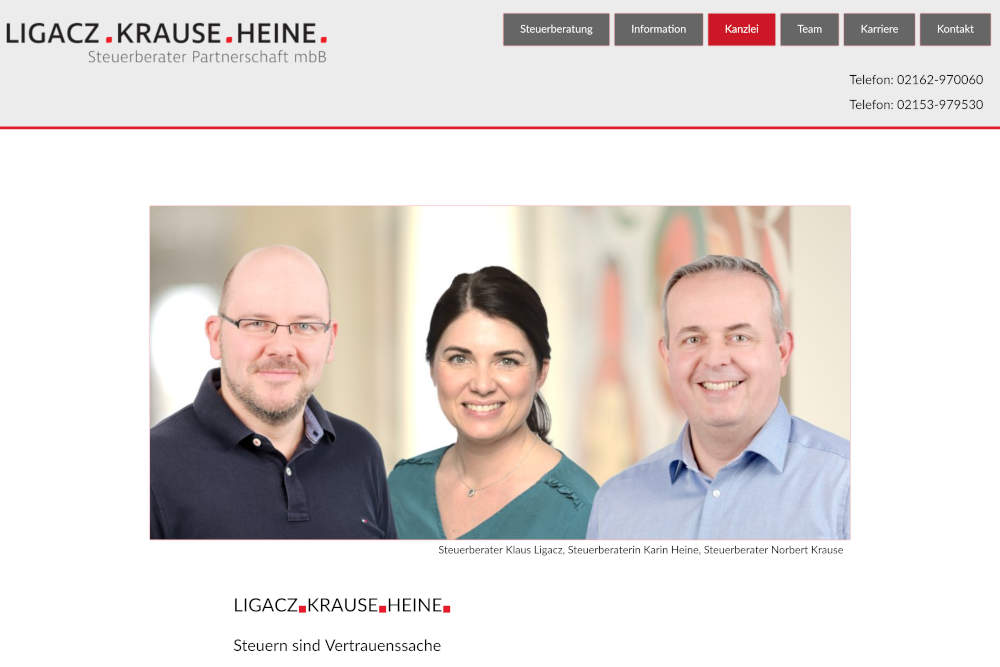 Screenshot www.ligacz-krause-heine.de