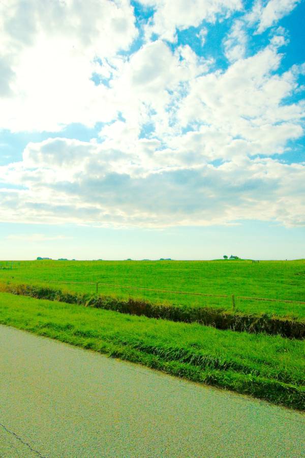 Wolkenhimmel auf Hallig Langeness