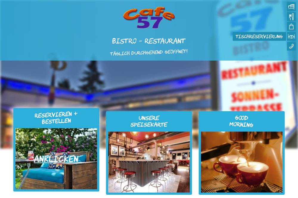 Screenshot von www.cafe57.de