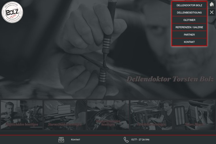Website Menu www.dellendoktor-bolz.de
