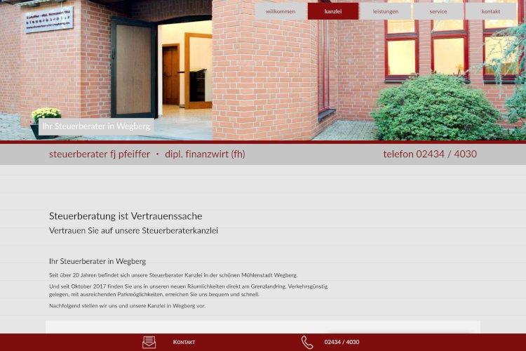 Website Menu www.steuerberaterwegberg.de