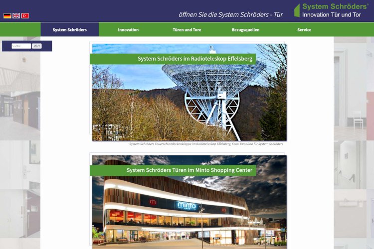 Website www.system-schroeders.de