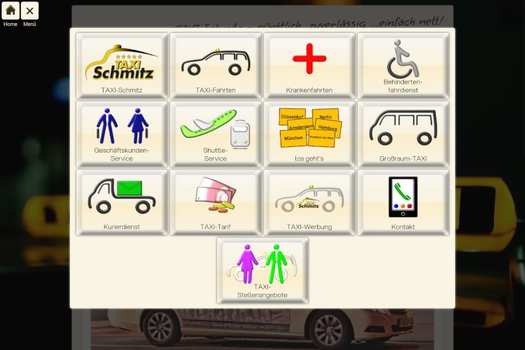 Website Menu www.taxischmitz.de