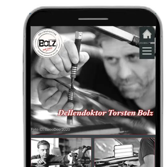 Kontrastreiches High-End Webdesign in Schwarz-Weiß-Optik mit maßgeschneiderter Interaktion für Dellendoktor Bolz