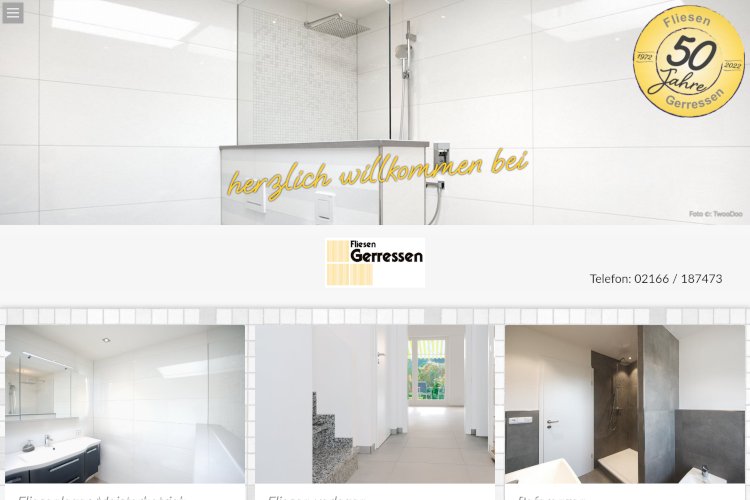 Screenshot Website www.fliesen-gerressen.de