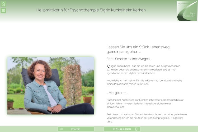 Screenshot Website www.psychotherapie-kueckelheim.de