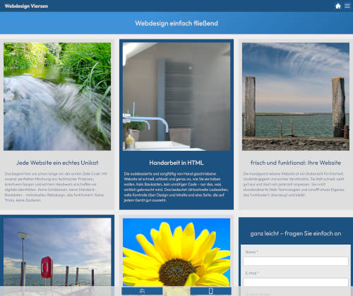 Screenshot Webdesign Viersen auf dem Tablet